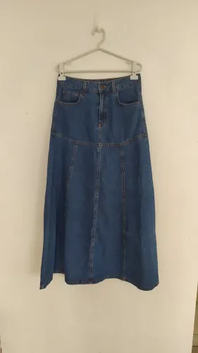 Saía jeans longa Tam 38