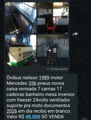 Ônibus adaptado para pesca, lazer ou trabalho.