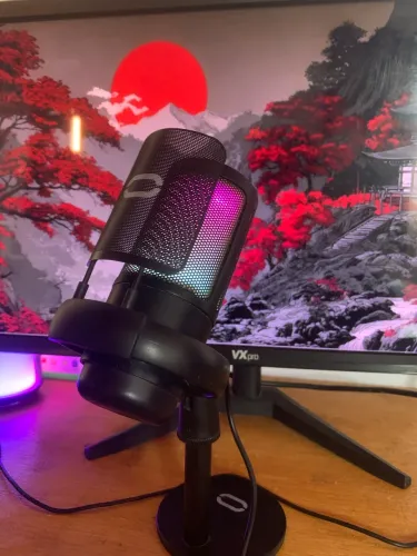 Microfone Condensador Gamer RGB USB - Excelente Estado | Tudo Funcionando