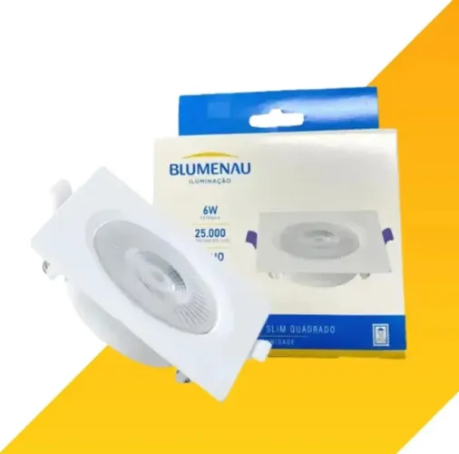 Spot de led Blumenau quadrado 6w Bivolt 6.500 k branca