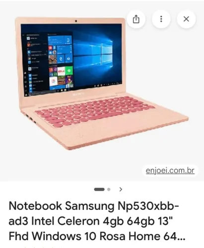 Notebook Samsung rosa 