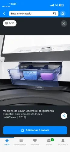 Máquina Lavadora de Roupas Electrolux 15kg Cesto Inox