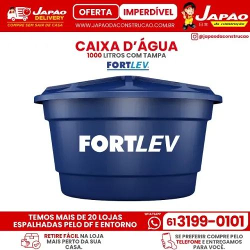 Caixa D'Água 1000L Com Tampa Fortleve (Retire na Loja Mais Perto da Sua Casa)