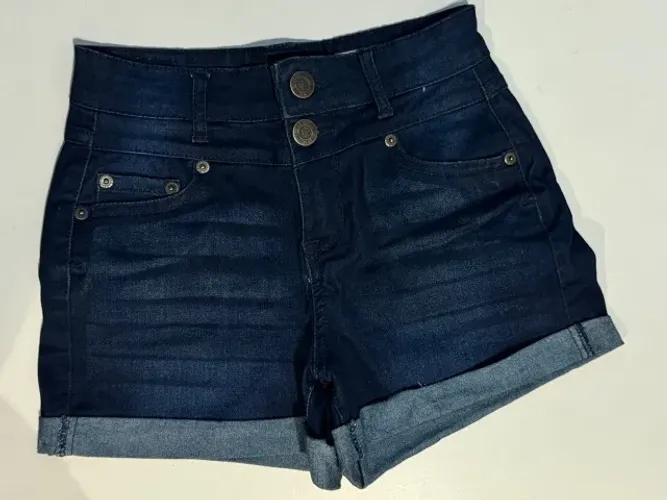 Short Jeans Aeropostale Feminina Tamanho 34 Cor Azul Escuro Cintura Alta Algodão