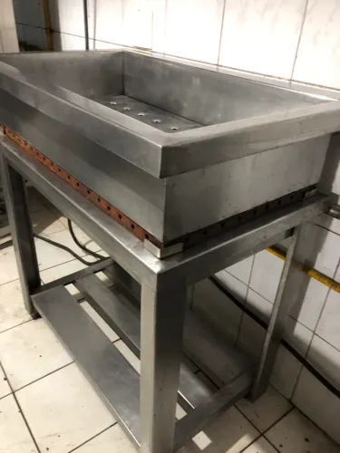 Banho Maria de inox à gás com duas bocas