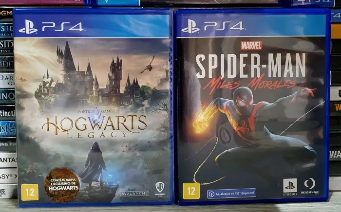 Jogos Ps4 Combo Hogwarts Legacy LACRADO com MAPA + Spider Man Miles Morales (Em Português)