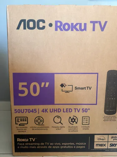 TV 4K AOC (Roku TV) - 50 polegadas - Lacrada