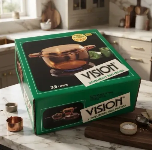 Panela De Vidro Vision Âmbar 3,5 Litros Com Tampa