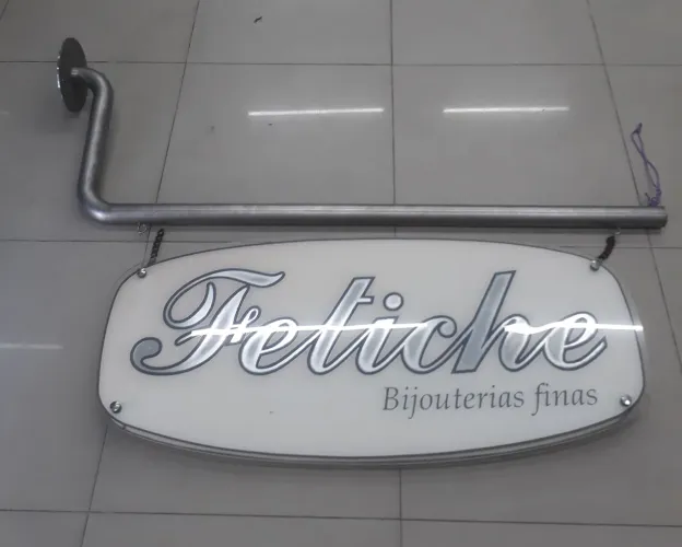 Placa com base em inox e placa 2 faces acrílica coloque Sua marca nela