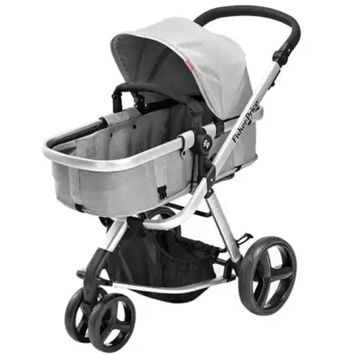 Carrinho de Bebê Travel System Heritage Cinza + Base Isofix Fisher Price