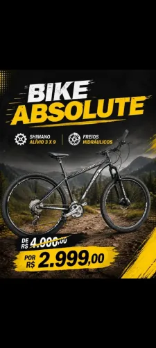 Bicicleta Absolute NOVA Shimano Alívio R$ 2.999.00 PROMOÇÃO