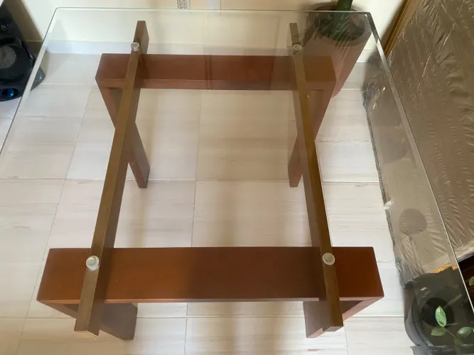 Mesa tampo de vidro