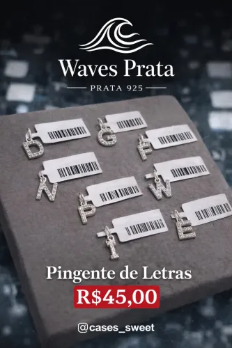 Pingente de Letras Prata 925