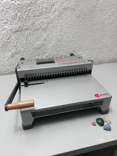 Encadernadora e Perfuradora Lassane Conjugada 2x1 (Wire-O / Duplo Anel)