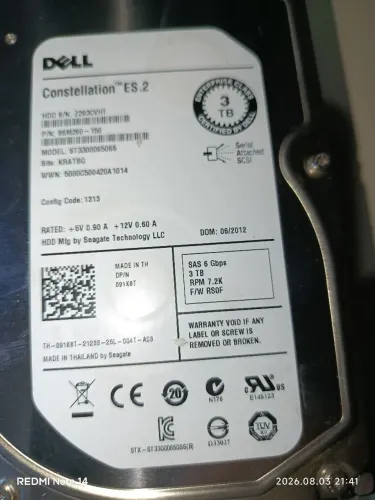 HD tipo SAS DELL 3TB SERVIDOR