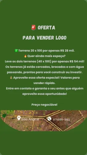 Terro a venda no sítio Angical 