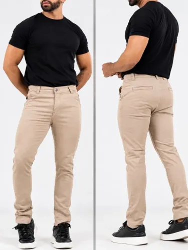 Calça masculina sarja brim
