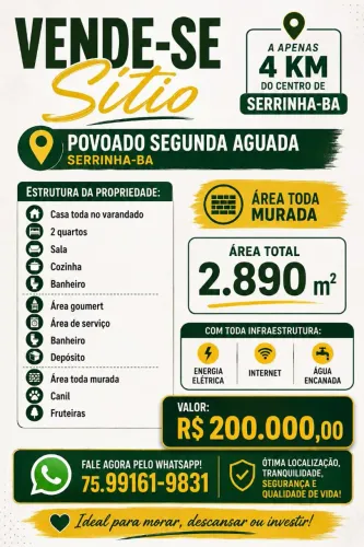 Vendo Chácara em Serrinha BA
