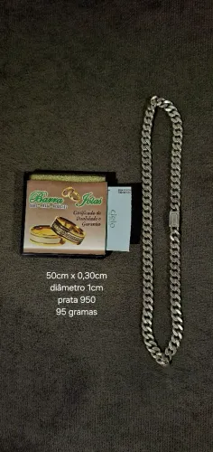 Cordão de prata 950. 