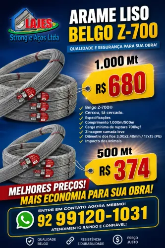 ARAME LISO BELGO PARA CERCAS 