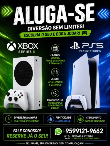 Aluga-se Xbox series S ou PS5!