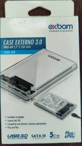 Case para HD e SSD transparente