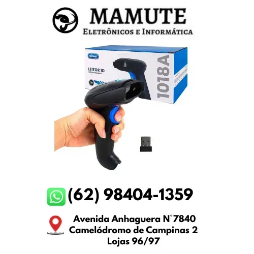 Leitor de Código de Barras Boletos Danfe Laser sem Fio KP-1018A Knup