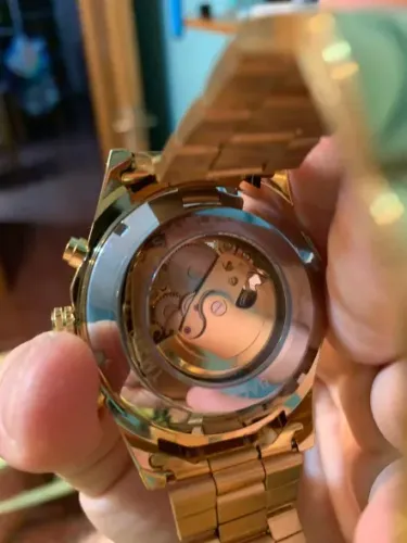 Relógio Dourado Automatico Novo Original