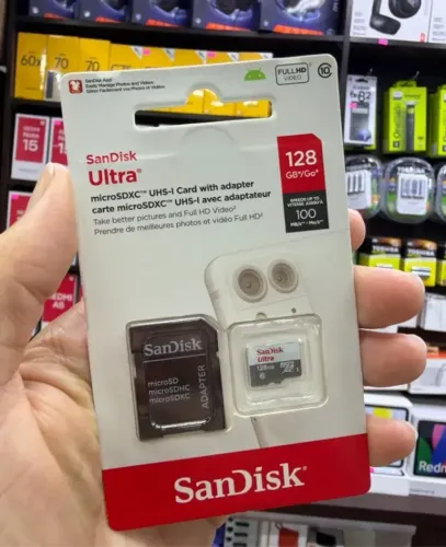 CARTÃO DE MEMÓRIA 128GB MICRO SANDISK ULTRA - NOVO