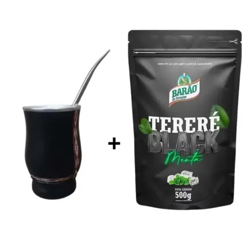 Kit tereré cuia + bomba +  Erva Barão 500g