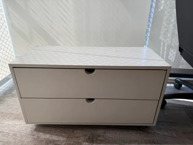 Gaveteiro Branco Minimalista 2 Gavetas