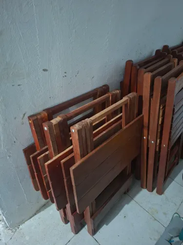 Conjunto de mesa 120 x 70 de madeira