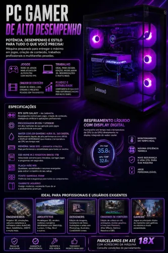 PC GAMER RTX 5070 na Garantia de 03 Anos