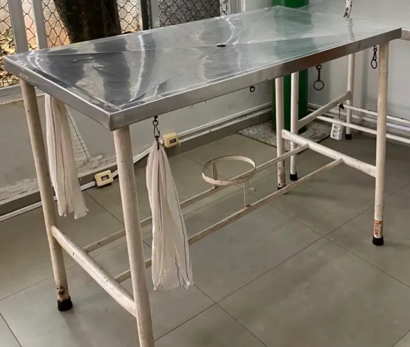 Mesa de atendimento veterinário