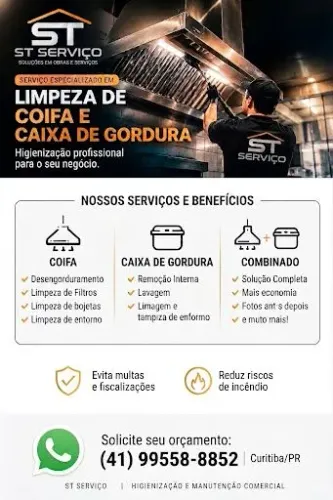 Limpeza de Coifa e Caixa de Gordura em Curitiba