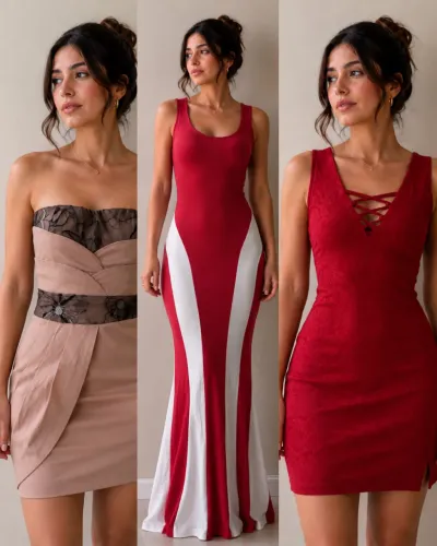 Kit 3 vestidos modelo tubinho