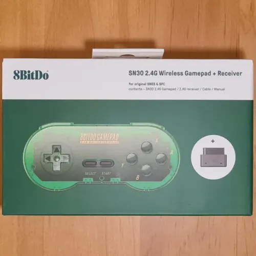 Controle sem fio 8BitDo para Super Nintendo (SNES) SN30 2.4G Jade Green Edition (Verde)