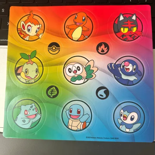 Cartela Adesivos Pokémon Parceiros Iniciais 