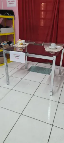  mesa de vidro  1.00x1.00  LIQUIDAÇÃO?
