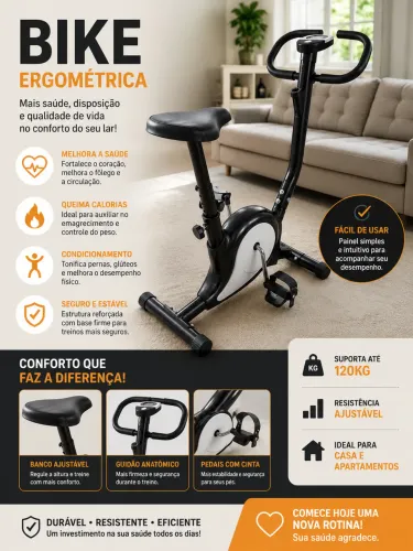 Bike ergométrica para exercícios em casa