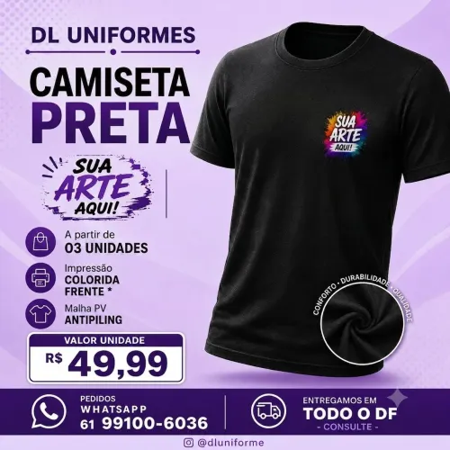 Camiseta Preta Uniforme Express | Personalizada 