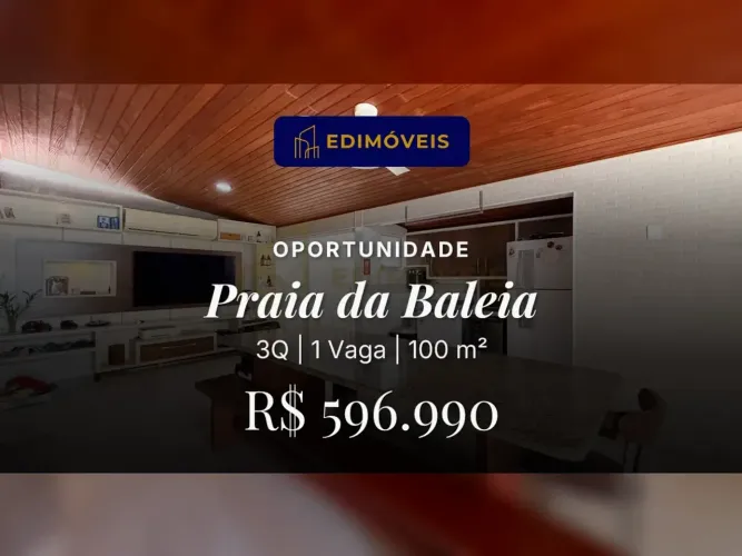 Oportunidade na Praia da Baleia: Apartamento 3 quartos em condomínio fechado