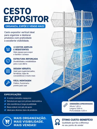Cesto expositor duplo central