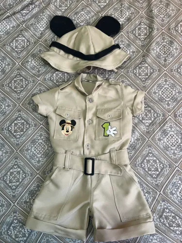 Macacão Safari do Mickey - 1 ano