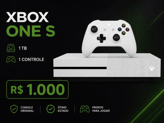 XBOX ONE S 1TB +1 CONTROLE