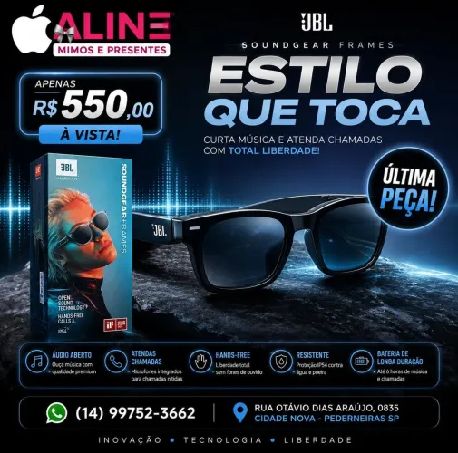 ÓCULOS JBL SOUNDGEAR FRAMES ONIX