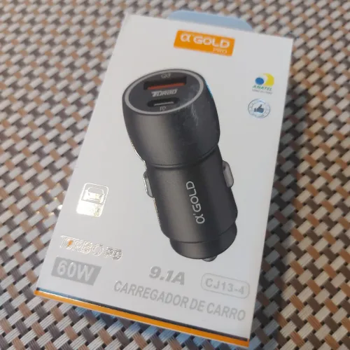 Carregador veicular turbo 60w 9.1A Gold Pro