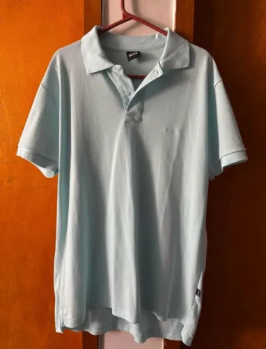 camiseta polo boss azul bebê tamanho g