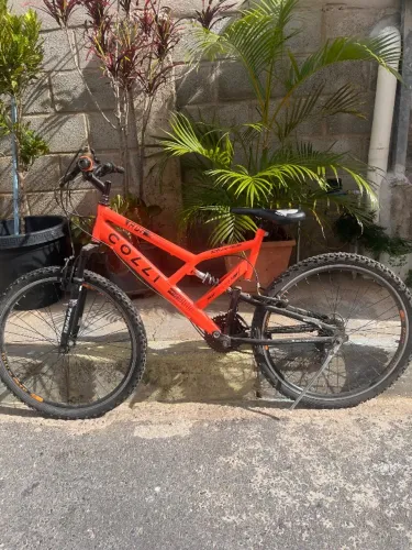 Bicicleta GPS 148 Dupla Suspensão e Freios V-Brake, Aro 26 Aero, 36 Raias, 21 Marchas cor 