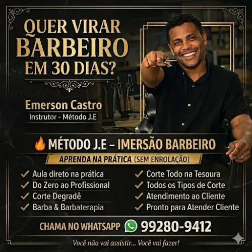 CURSO DE BARBEIRO PROFISSIONAL - MÉTODO. J.E 